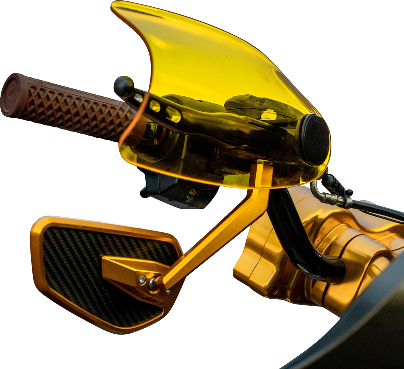 KLOCK WERKS Flare® Handguards - Harley-Davidson Cable Clutch - Yellow KWS-01-0131-CC