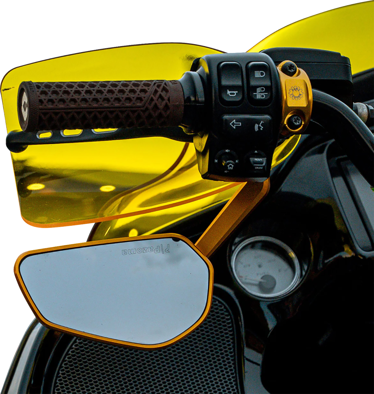 KLOCK WERKS Flare® Handguards - Harley-Davidson Cable Clutch - Yellow KWS-01-0131-CC