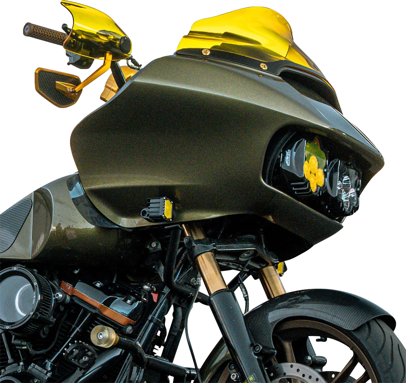 KLOCK WERKS Flare® Handguards - Harley-Davidson Cable Clutch - Yellow KWS-01-0131-CC