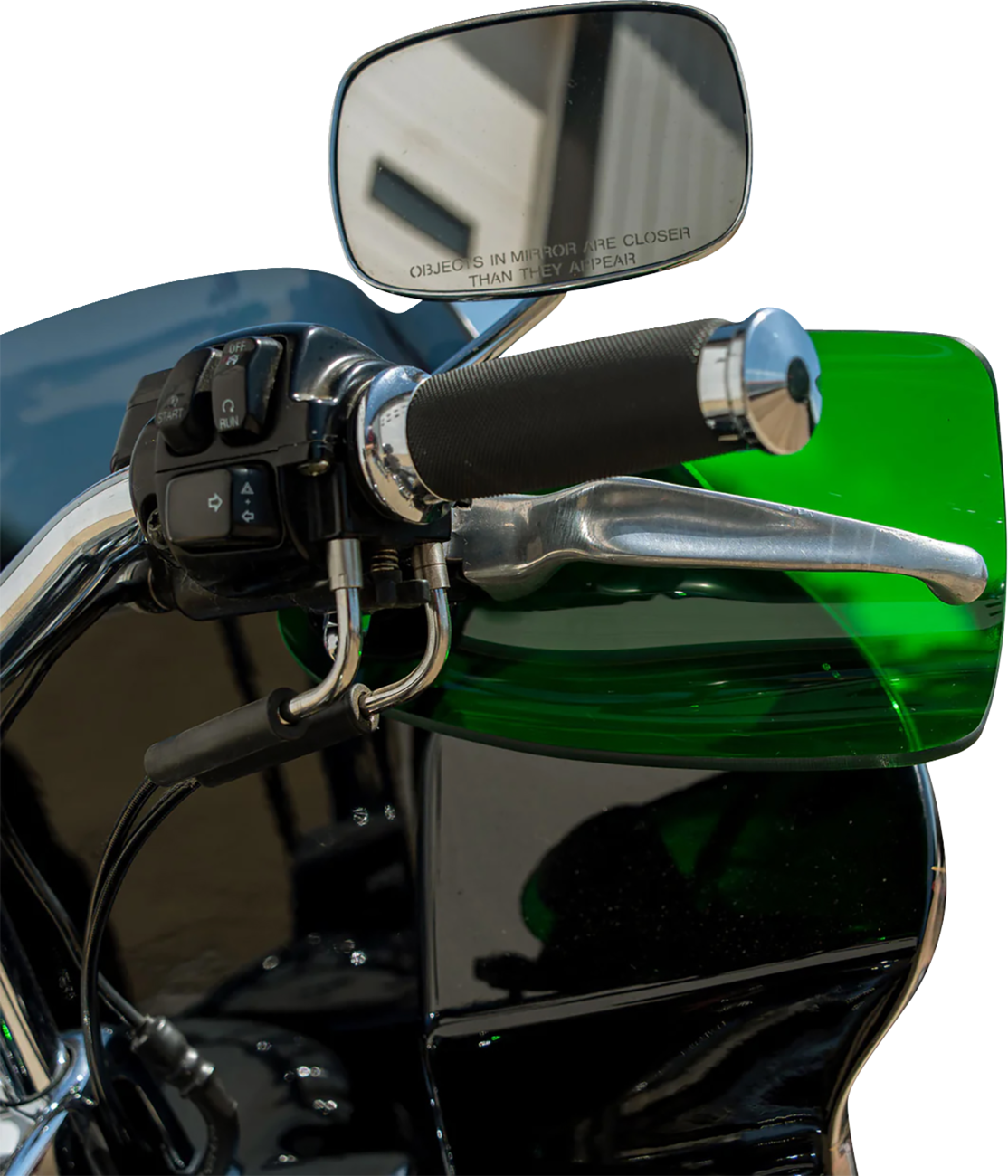 KLOCK WERKS Flare® Handguards - Harley-Davidson Cable Clutch - Green KWS-01-0132-CC