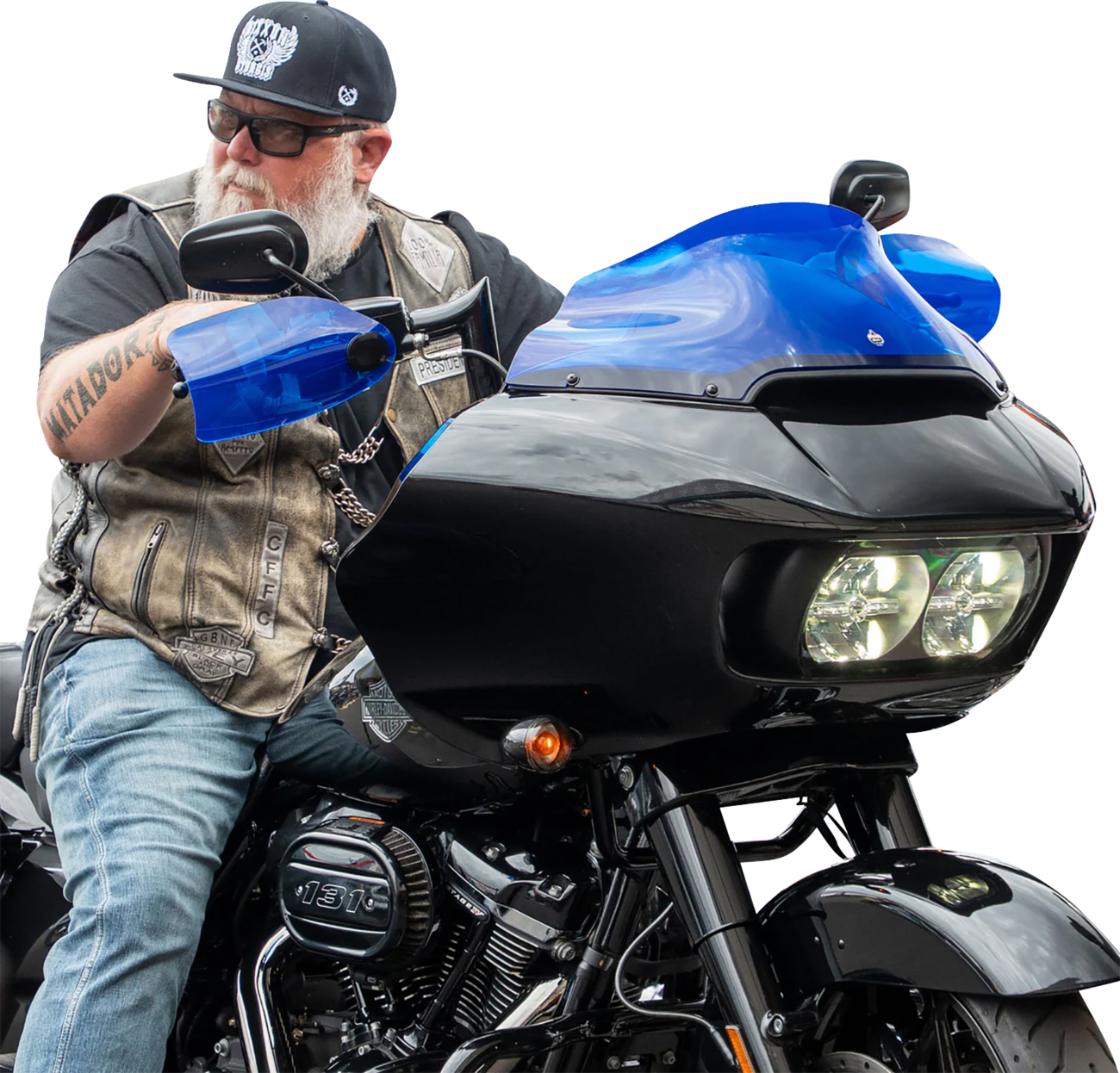 KLOCK WERKS Flare® Handguards - Harley-Davidson Cable Clutch - Blue KWS-01-0133-CC