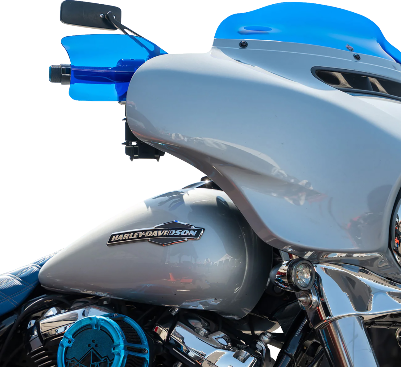 KLOCK WERKS Flare® Handguards - Harley-Davidson Hydraulic Clutch - Blue KWS-01-0133-HC