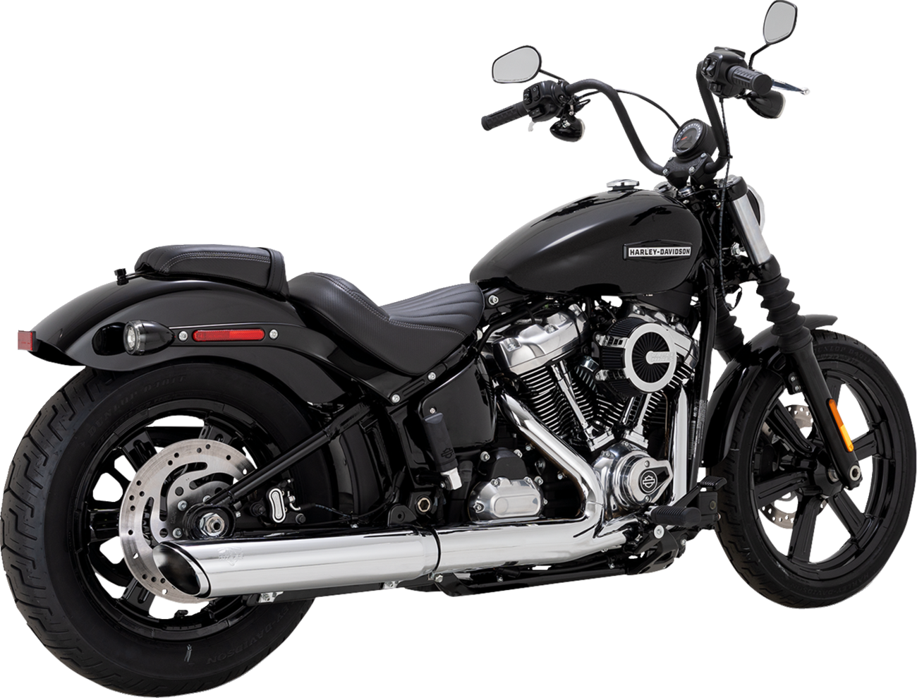 Vance & Hines Twin Slash Slip-On Muffler Chrome for Softail 16750