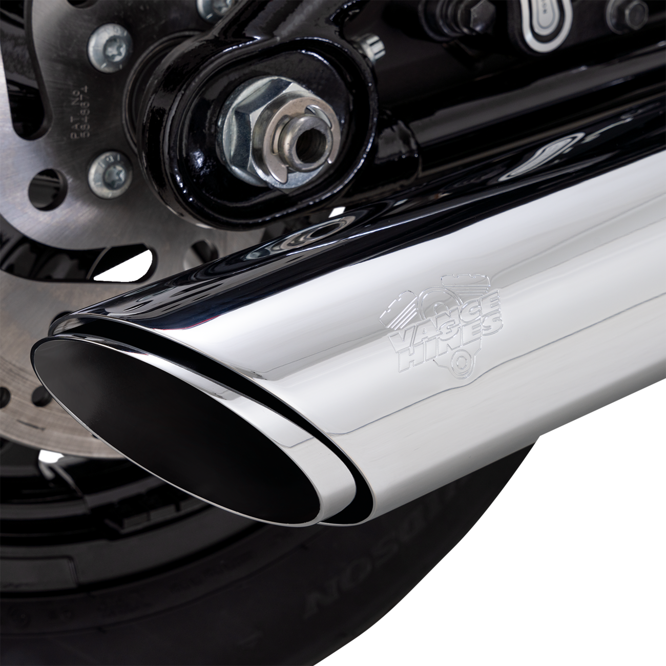 Vance & Hines Twin Slash Slip-On Muffler Chrome for Softail 16750