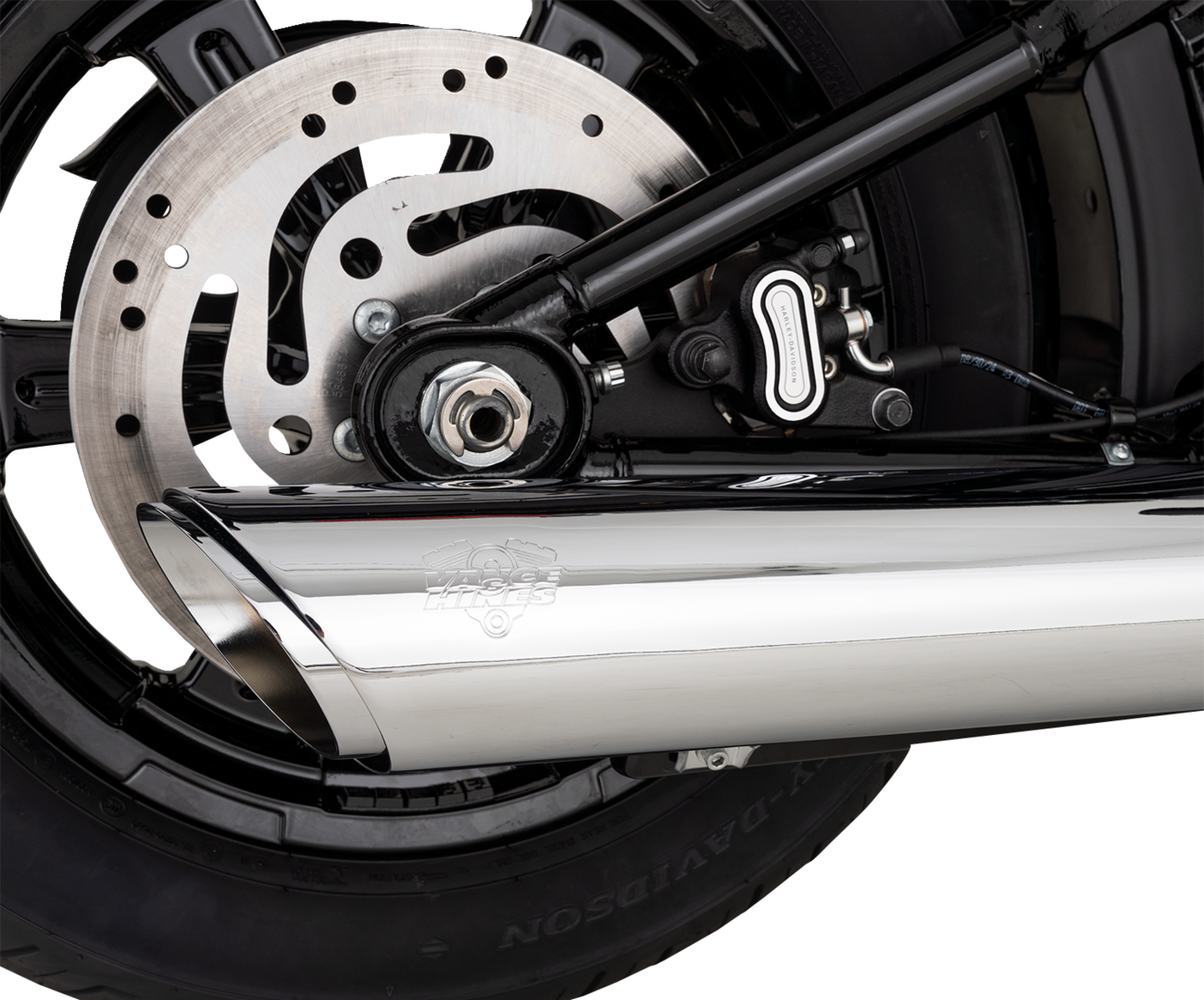 Vance & Hines Twin Slash Slip-On Muffler Chrome for Softail 16750