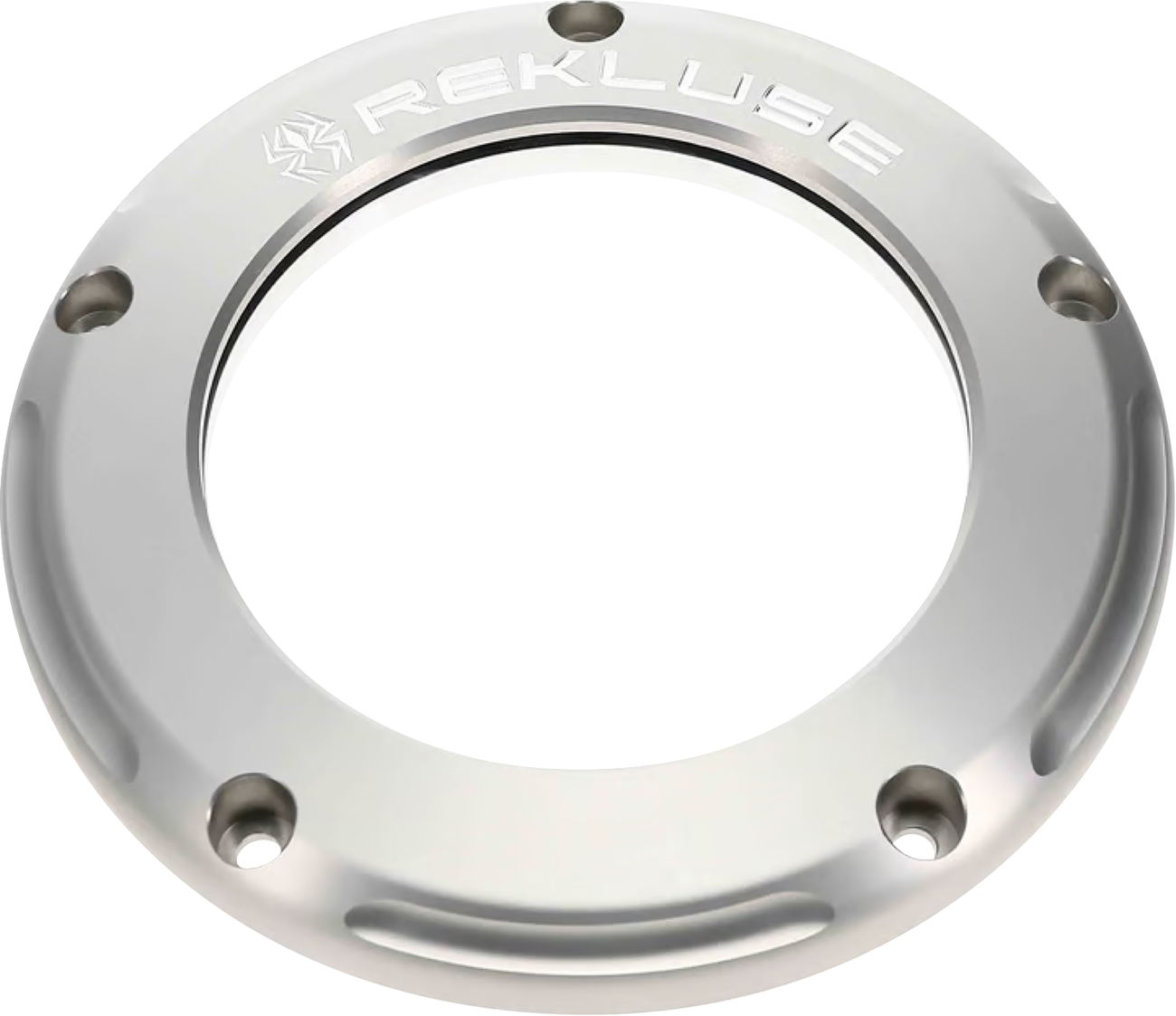 REKLUSE Clear Derby Cover for M8 Models - Silver Anodized with Transparent Window