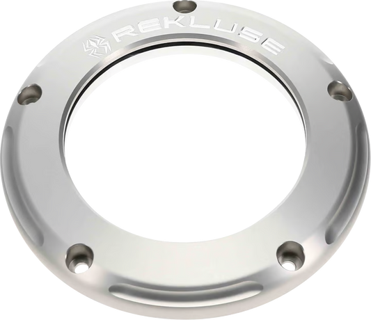 REKLUSE Clear Derby Cover for M8 Models - Silver Anodized with Transparent Window