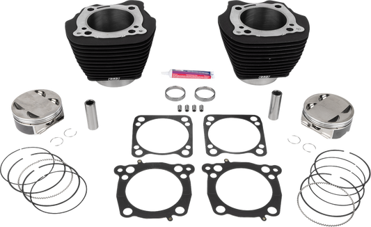 S&S CYCLE 136" Cylinder Kit with 4.625" Stroke - Wrinkle Black Finish - Part #910-0849A