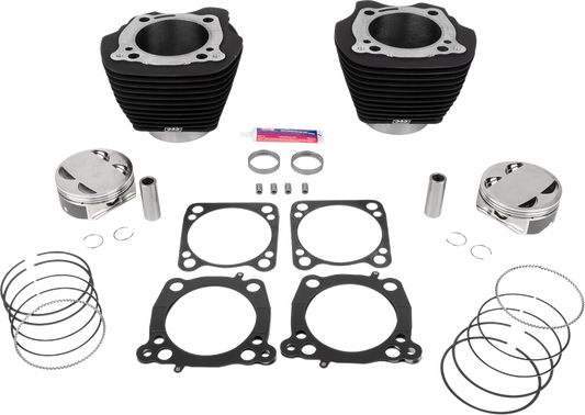 S&S CYCLE 132" Cylinder Kit with 4.500 Inch Stroke - Wrinkle Black Finish (Part 910-0846A)