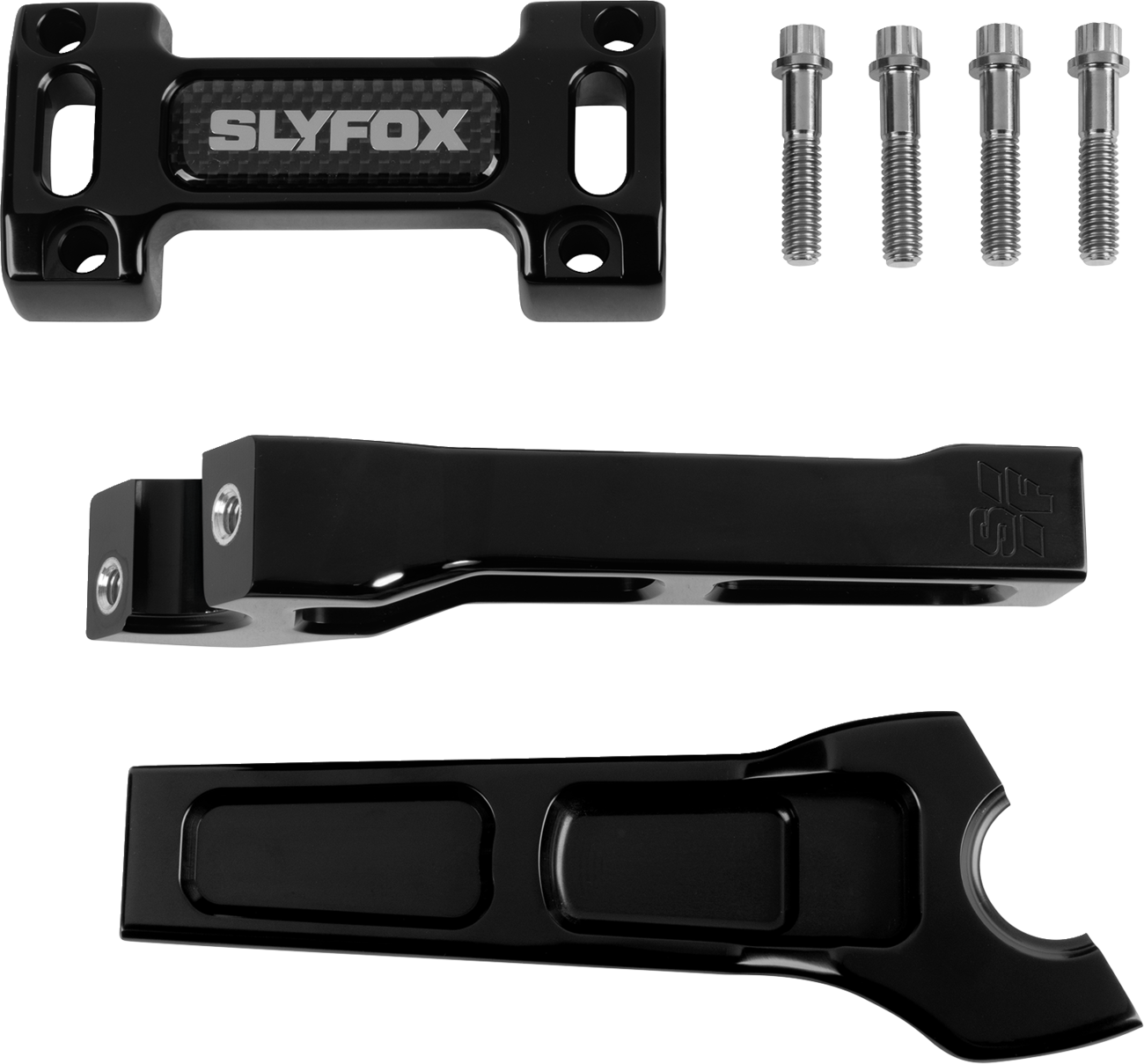 SLYFOX Handlebar Riser Kit - Straight, 6-Inch Rise, 1-Inch Clamping, Black - Part Number SF-1001-06-B