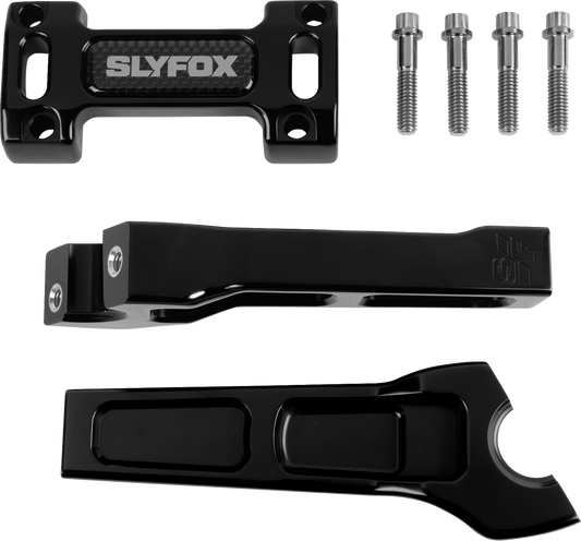 SLYFOX Handlebar Riser Kit - Straight, 6-Inch Rise, 1-Inch Clamping, Black - Part Number SF-1001-06-B