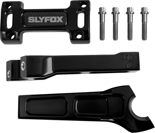 SLYFOX Handlebar Riser Kit - Straight, 6-Inch Rise, 1-1/8-Inch Clamping, Black SF-1003-06-B