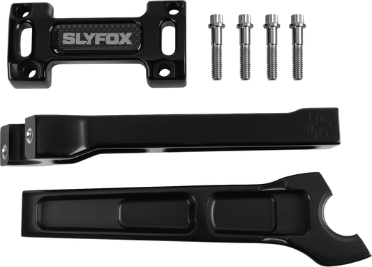 SLYFOX Handlebar Riser Kit - Straight, 8-Inch Rise, 1-1/8 Inch Clamping, Black SF-1003-08-B