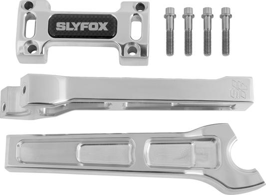 SLYFOX Handlebar Riser Kit - Straight, 8-Inch Rise, 1-1/8" Clamping, Part Number SF-1003-08-R