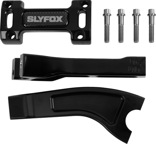 SLYFOX Handlebar Riser Kit - Pullback, 6-Inch Rise, 1-1/8" Clamping, Black - Part Number SF-1004-06-B