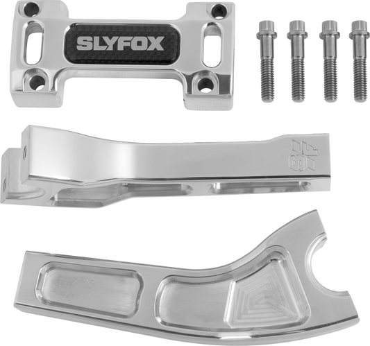 SLYFOX Handlebar Riser Kit SF-1004-06-R - 6 inch Rise with Pullback for 1-1/8 inch Clamps, Made in USA