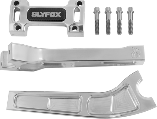 SLYFOX Handlebar Riser Kit SF-1004-08-R – 8 Inch Rise, 1-1/8 Inch Clamping, Raw Finish
