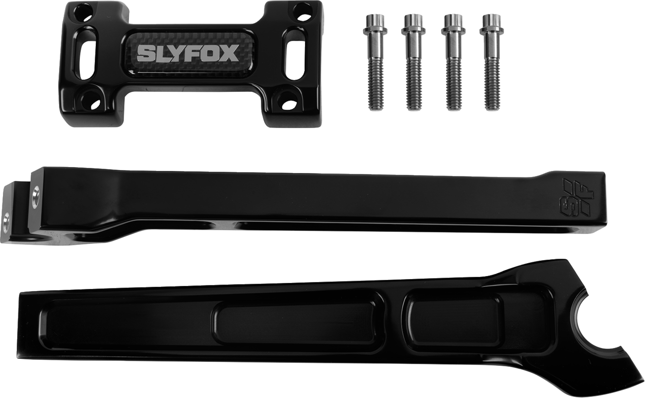 SLYFOX Handlebar Riser Kit - Straight, 1 inch Clamping, 10 inch Rise - Black (Part No. SF-1001-10-B)