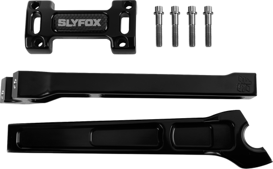 SLYFOX Handlebar Riser Kit - Straight, 1 inch Clamping, 10 inch Rise - Black (Part No. SF-1001-10-B)