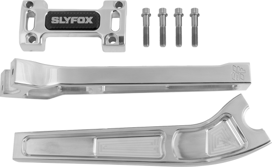SLYFOX Handlebar Riser Kit - 10 Inch Rise, 1 Inch Clamping, Raw Finish | Part Number SF-1002-10-R