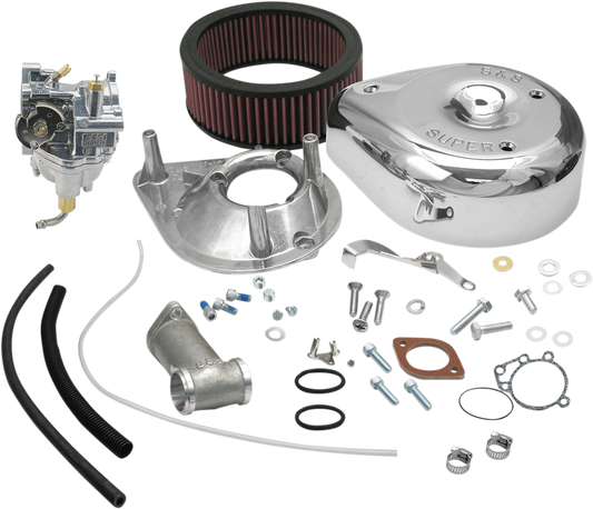 S&S CYCLE Super E Carburetor Kit with Manifold for Panhead Engines (Part #11-0401)