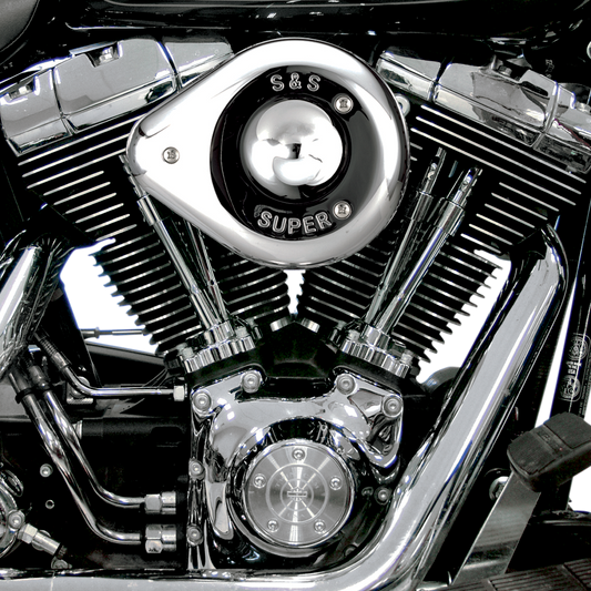 S&S Cycle Teardrop Air Cleaner Kit Chrome 17-0403 for OEM and Performance Intake Systems