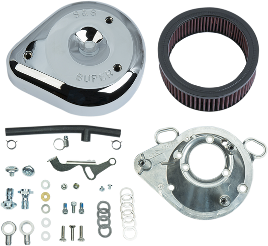 S&S Cycle Teardrop Air Cleaner Kit for S&S Super E&G Carburetor - Chrome - Part 17-0404