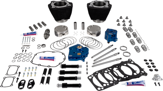 S&S CYCLE 129" Power Package HPT496 for 107" M8 Engines - Chain Drive, Oil Cooled, Black Finish