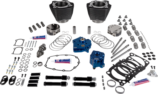 S&S CYCLE 129" Power Package - HPT496 - Chain Drive - Oil Cooled - Black with Highlights - 107" M8 310-1395
