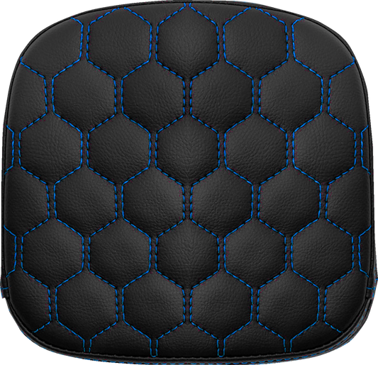 Saddlemens Honeycomb Sissy Bar Pad with Blue Stitching for Harley-Davidson - Part 040749BLU