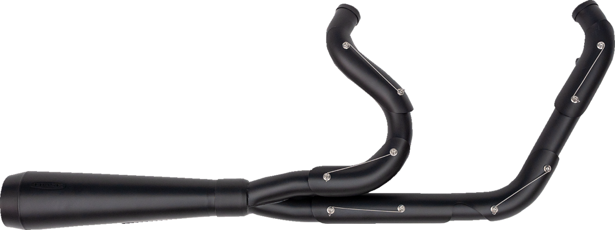 TRASK TM-5010BKBK 2-Into-1 Assault Exhaust System, Full Black on Black