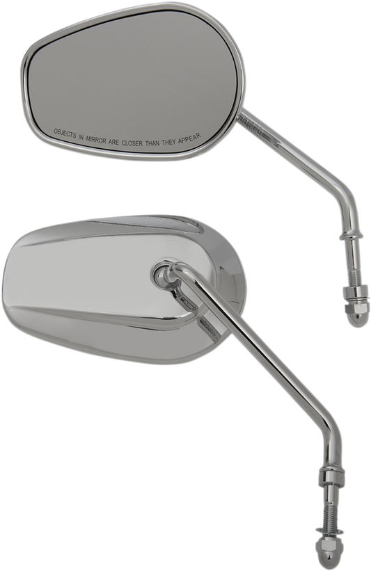 DRAG SPECIALTIES Mirrors - OEM/Replacement - Side View - Teardrop - Long Stem - Chrome - Pair M60-6386C