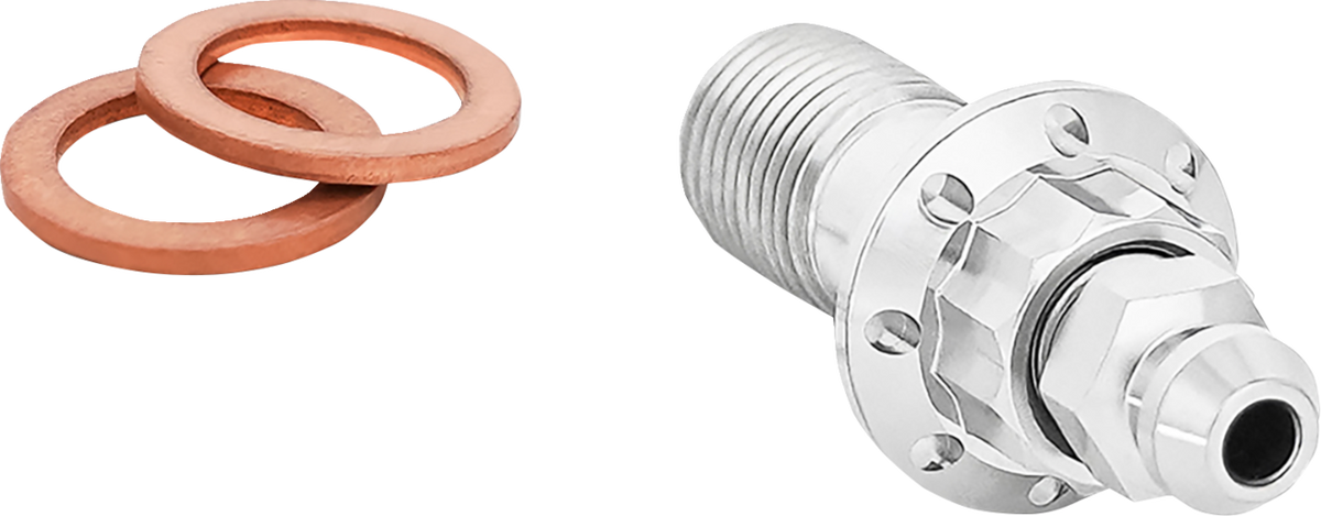 Arlen Ness 300-821 Titanium Banjo Bolt with Bleeder, 10 mm, Polished