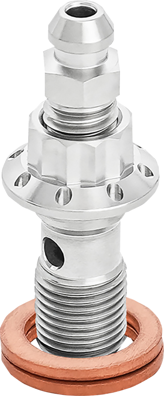 Arlen Ness 300-821 Titanium Banjo Bolt with Bleeder, 10 mm, Polished