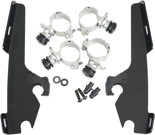 MEMPHIS SHADES Batwing Trigger Lock Mounting Kit - VT 750/1100 - Black MEK1957