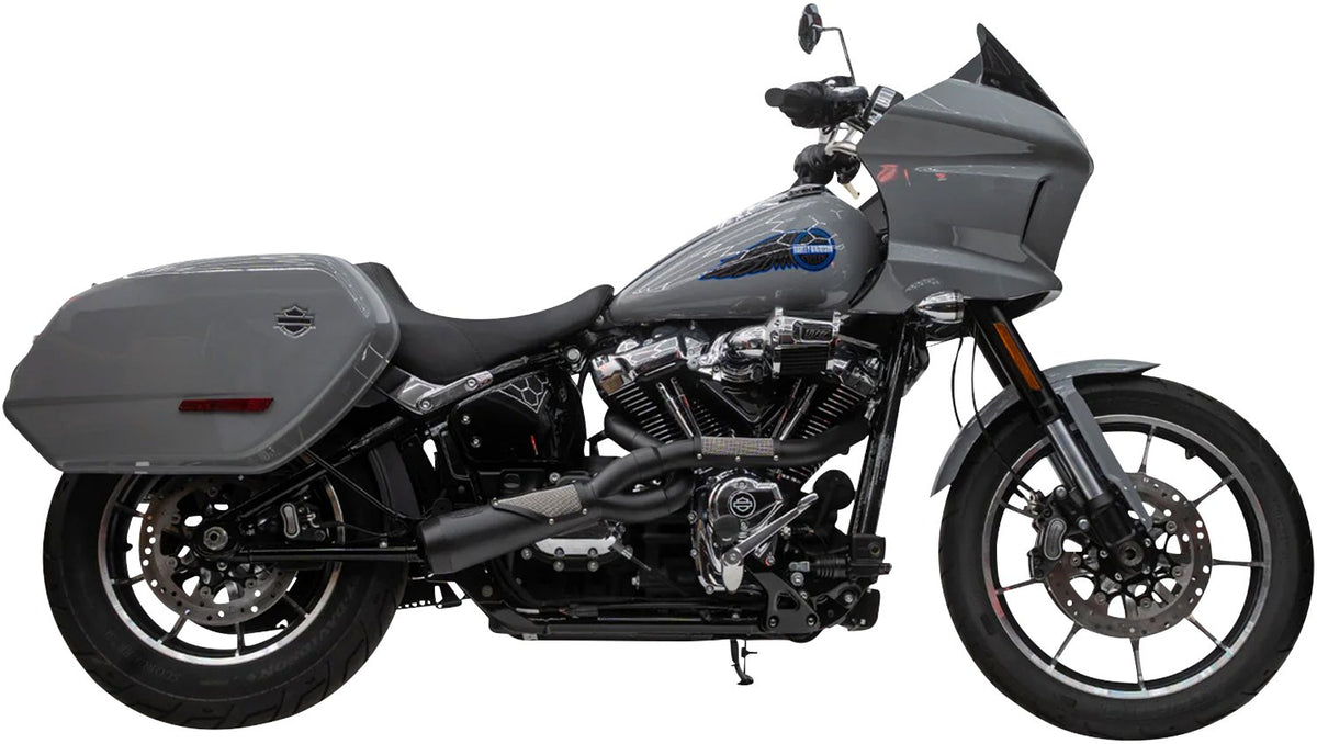 TRASK TM-5132BK 2-Into-1 Big Sexy Exhaust System for M8 Softail, Black Stainless Steel