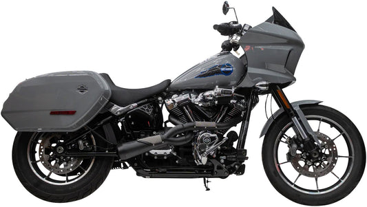 TRASK TM-5132BK 2-Into-1 Big Sexy Exhaust System for M8 Softail, Black Stainless Steel