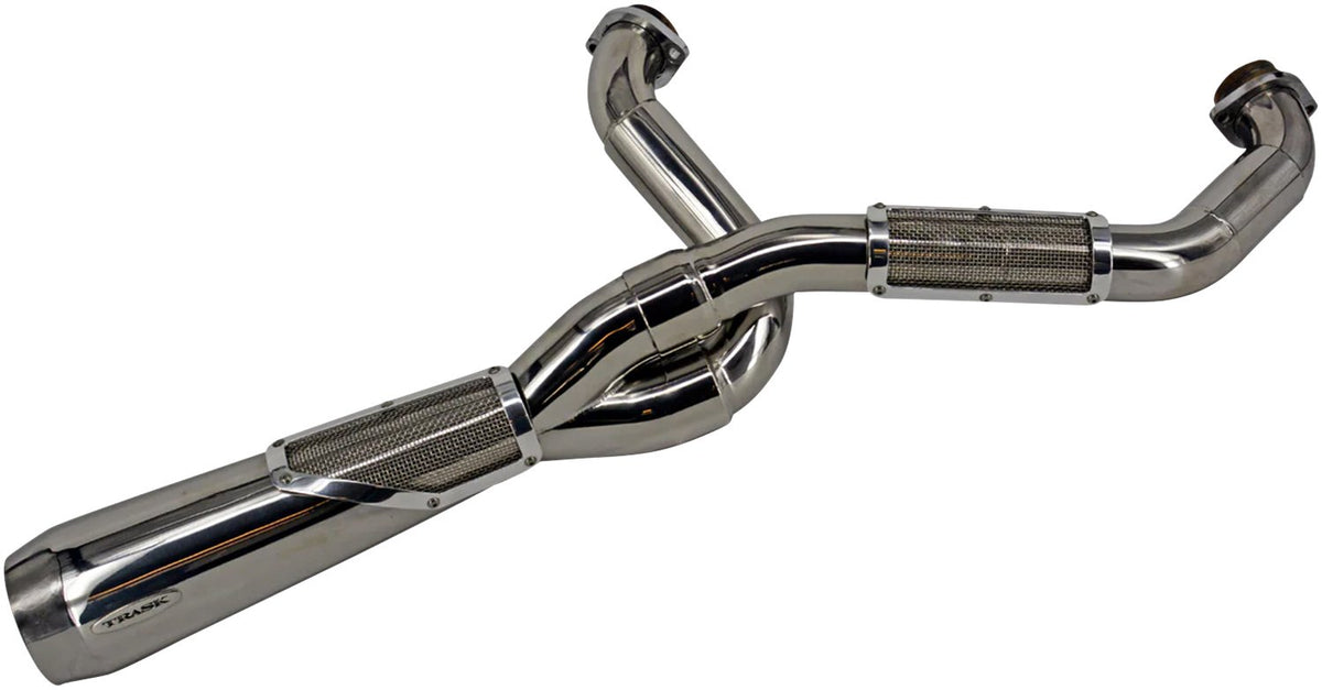 Trask Big Sexy 2-into-1 Exhaust System for M8 Softail, Polished Stainless Steel, TM-5132PO
