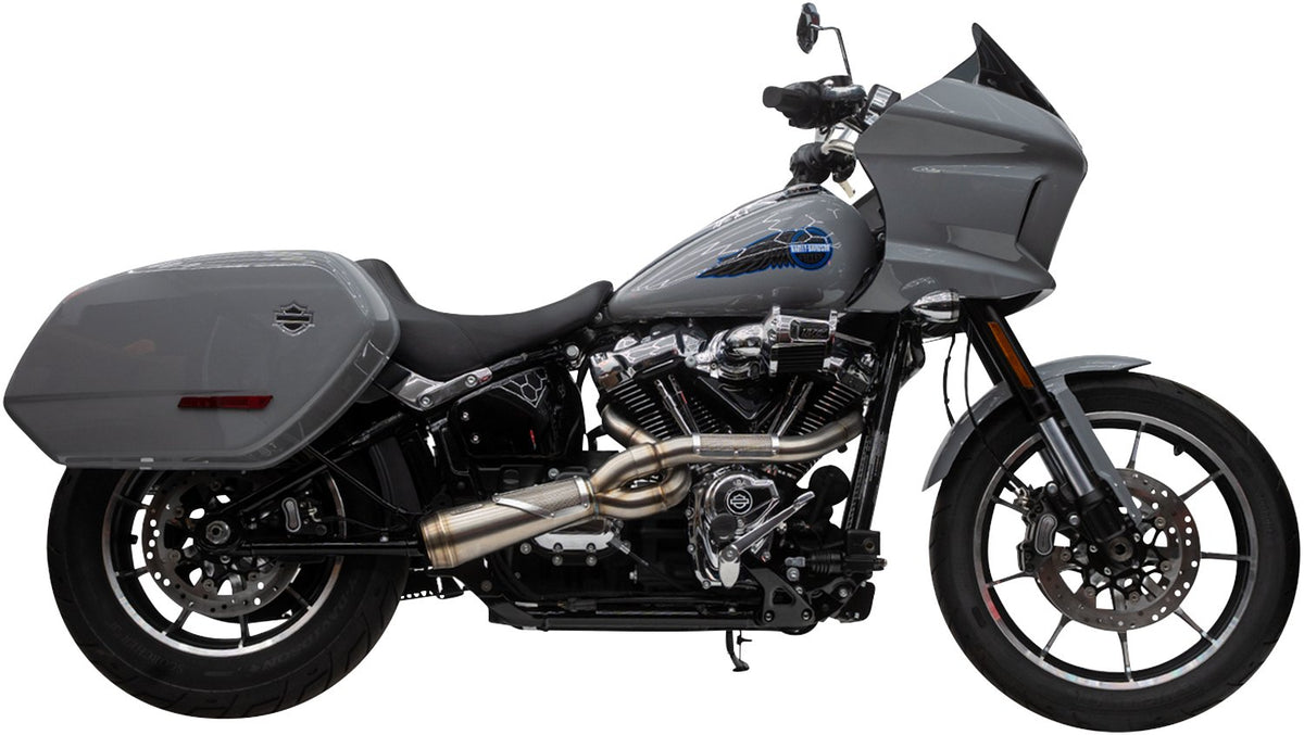 Trask TM-5132 Big Sexy 2-Into-1 Exhaust System for M8 Softail, Brushed Stainless Steel
