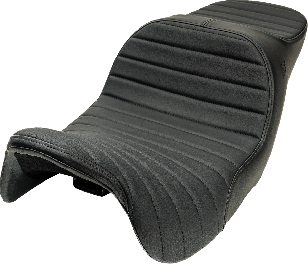 SLYFOX Chariot Seat 4723A for Harley-Davidson FLH/FLT 2009–2023.5, Black Classic Stitch with Black Logo