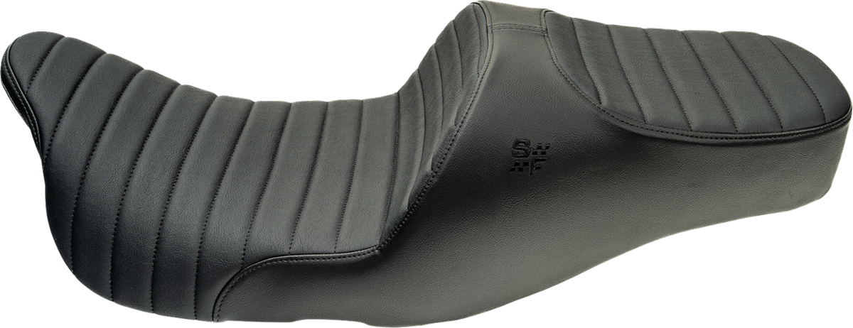 SLYFOX Chariot Seat 4723A for Harley-Davidson FLH/FLT 2009–2023.5, Black Classic Stitch with Black Logo