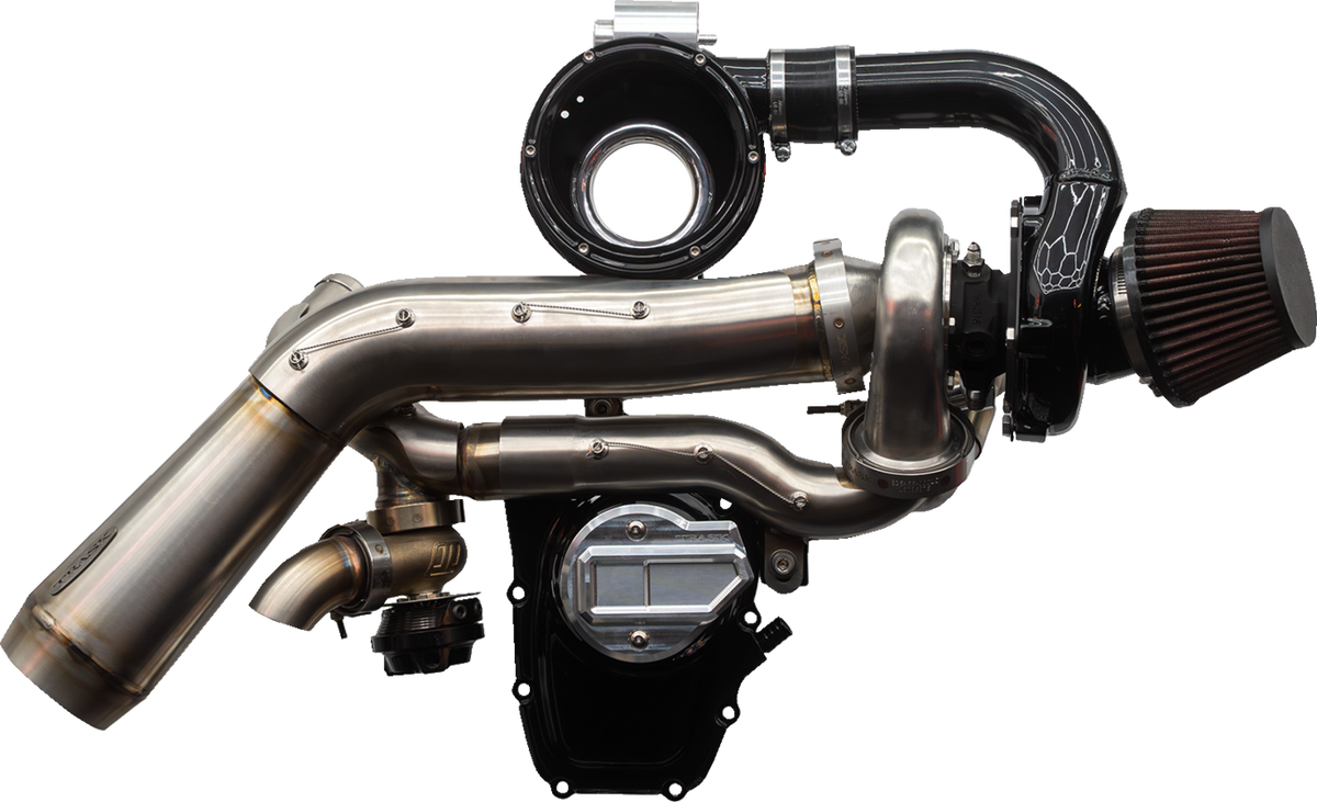 Trask Tornado Turbo Kit Stage 2 for Gen 2 M8, Stainless with Black Aluminum, TM-7620