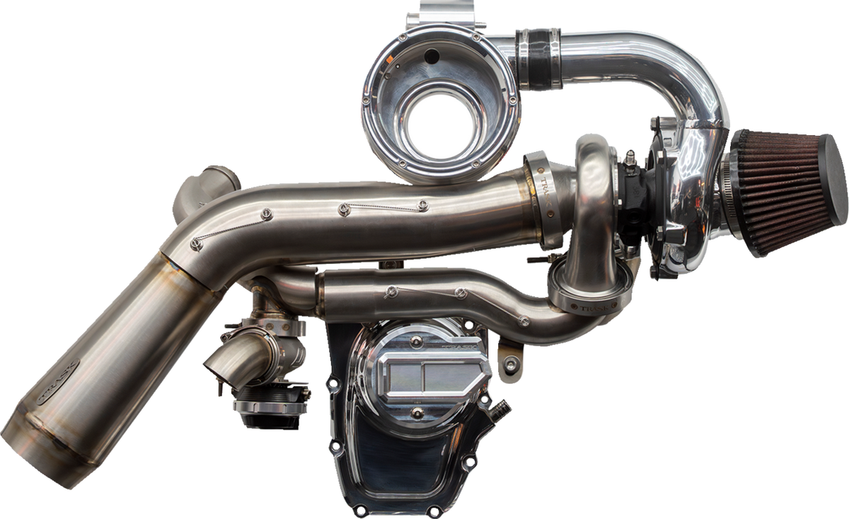 TRASK Tornado Turbo Kit Stage 2 for Gen 2 M8, Stainless with Polished Aluminum, TM-7620-PO