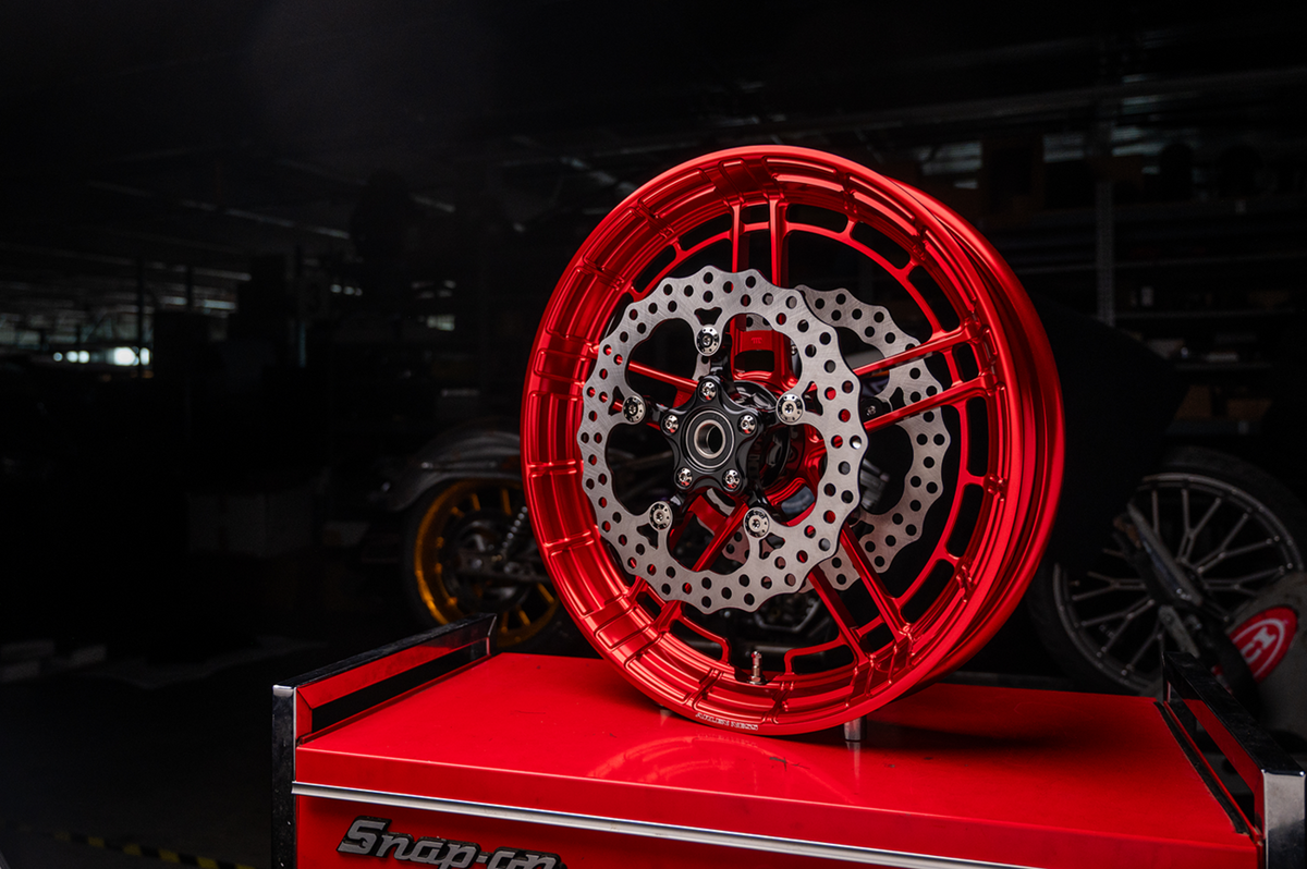 Arlen Ness Flatline Rear Rim 330-054, Red, 18 x 5.5 in