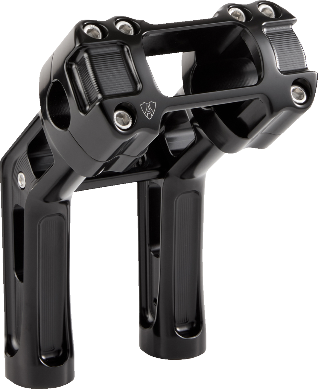Arlen Ness Wayback 7-Inch Pullback Handlebar Risers for Harley-Davidson Softail, Black - 520-066