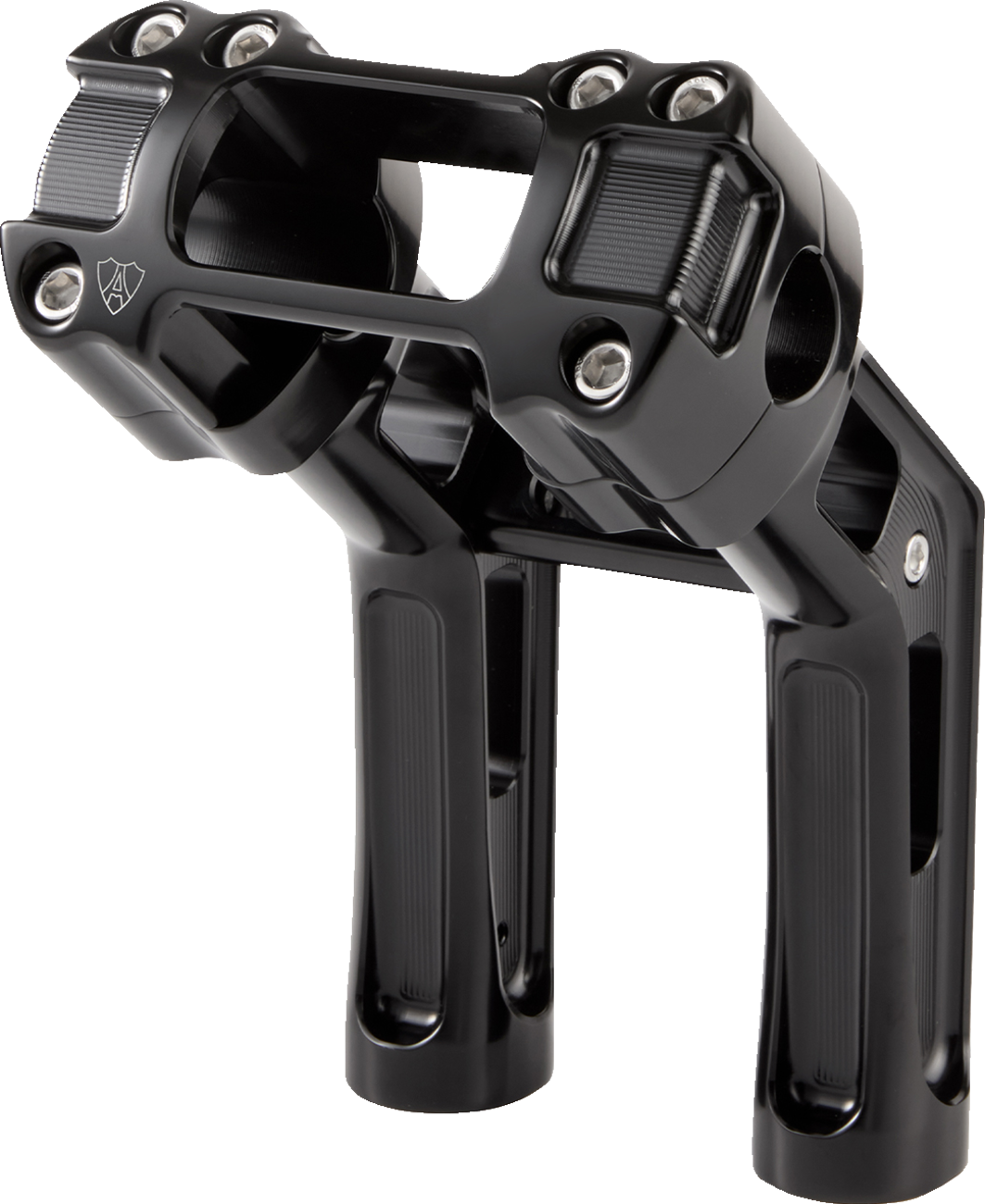 Arlen Ness Wayback 7-Inch Pullback Handlebar Risers for Harley-Davidson Softail, Black - 520-066
