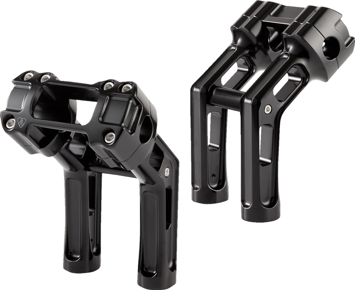 Arlen Ness Wayback 7-Inch Pullback Handlebar Risers for Harley-Davidson Softail, Black - 520-066