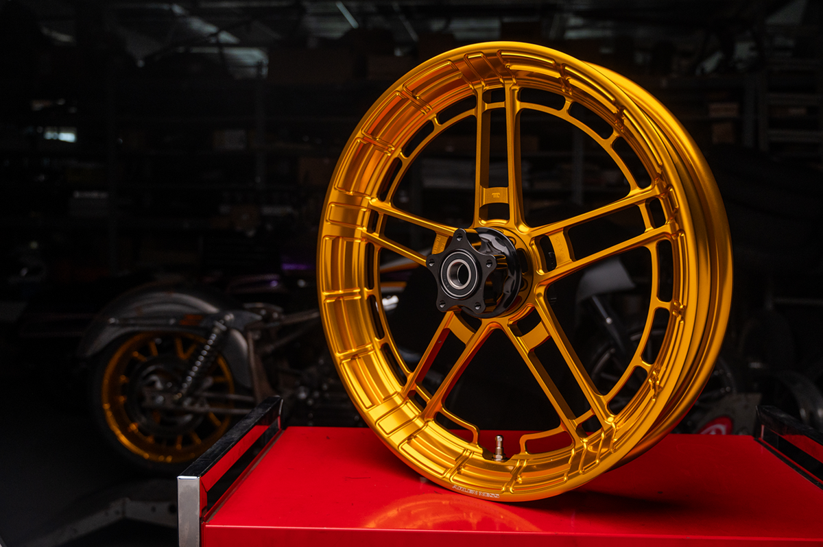 Arlen Ness Flatline Front Rim, Gold, 21 x 3.5 in, Part Number 330-052