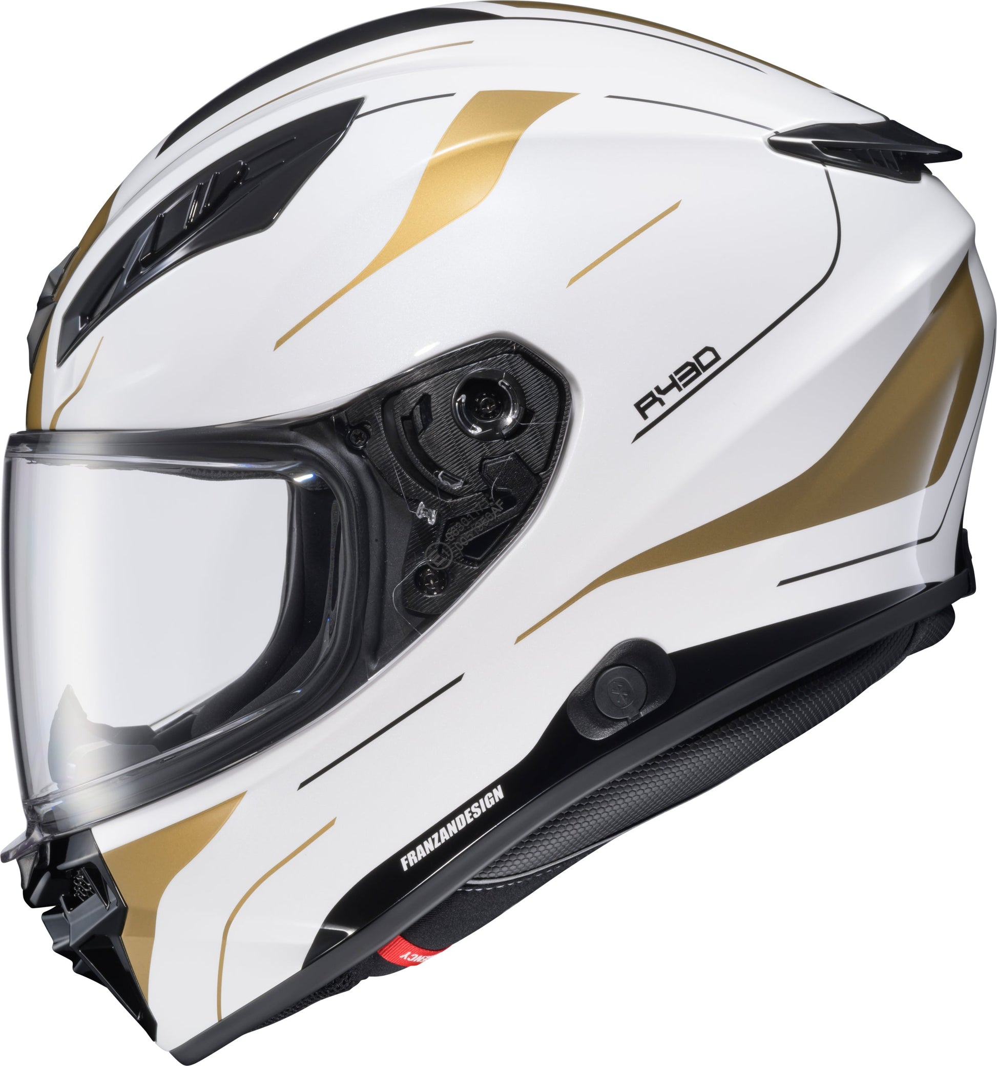 Scorpion EXO Exo R430 Cutlass White/Gold Medium Full Face Motorcycle Helmet