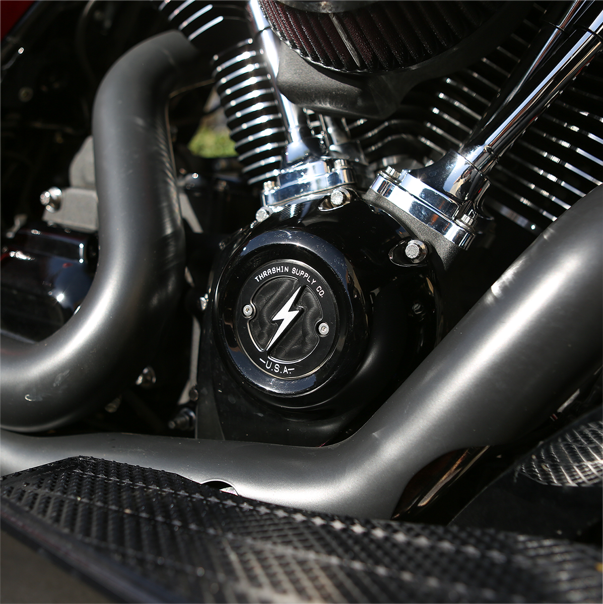 THRASHIN SUPPLY CO. Points Cover - Dished - Black - 2 Hole - M8 TSC-3027-4